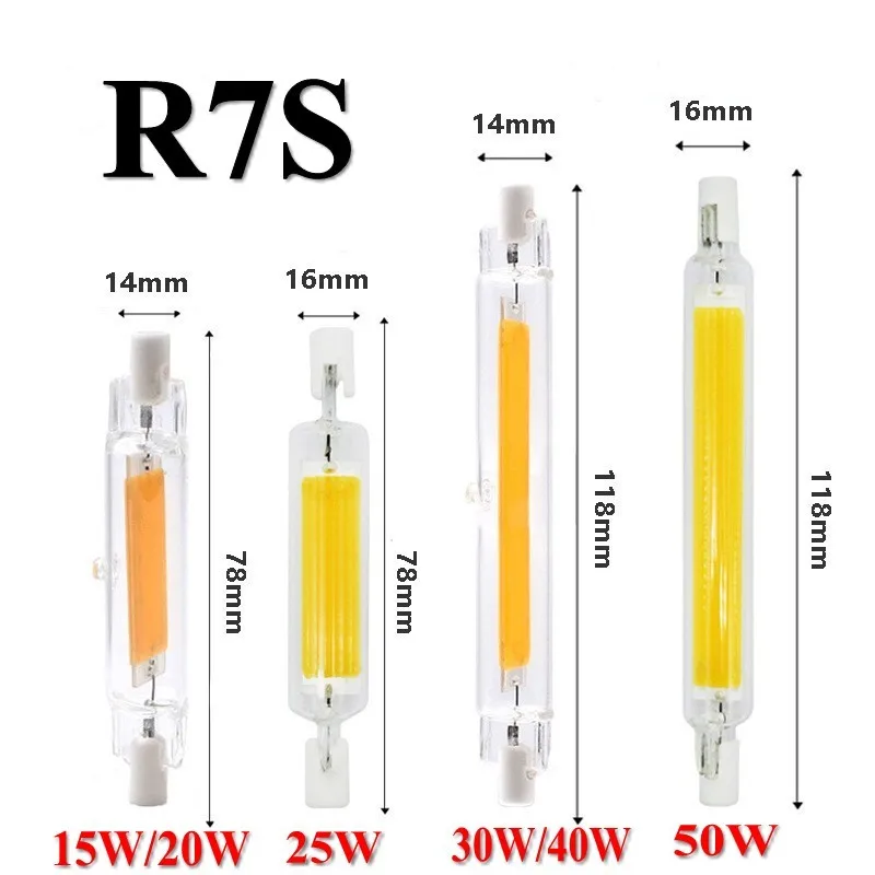 

R7S LED 78 мм COB стеклянная трубка 5 Вт 10 Вт AC110V 220 В домашняя сменная галогенная лампа с регулируемой яркостью Светодиодная лампа R7S 78 мм