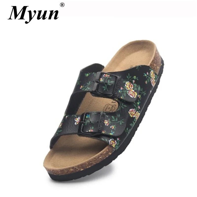 Унисекс пробковые тапочки модные летние повседневные сабо с двойной пряжкой