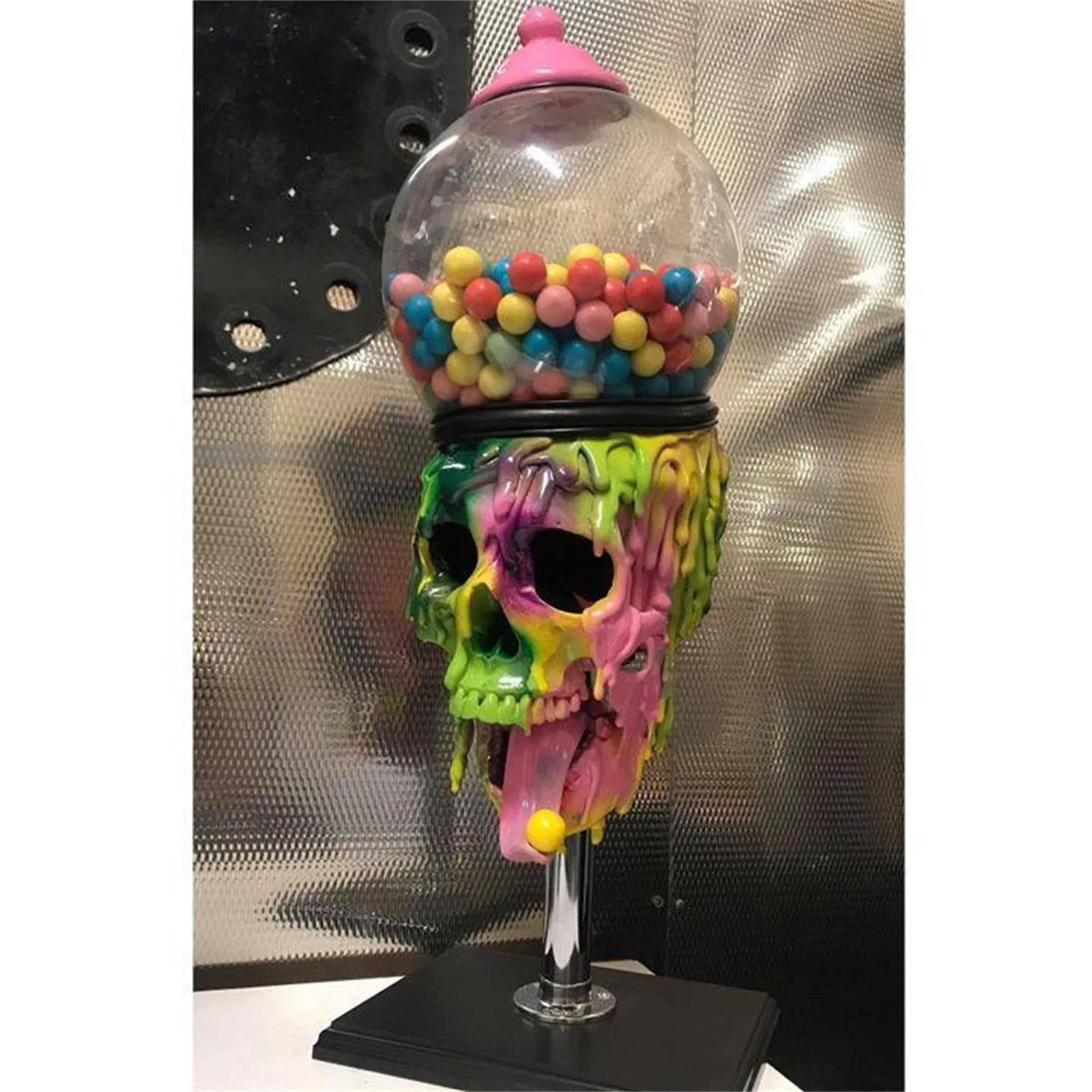 Halloween Bubble Gum Skull Machine Candy Dispenser Horror Resin Melting Gumball Vending Party | Дом и сад