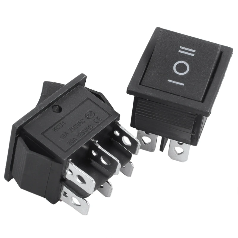 5 шт. 6 Pin DPDT черная кнопка вкл/выкл/вкл кулисный переключатель AC 250 В/15A 125
