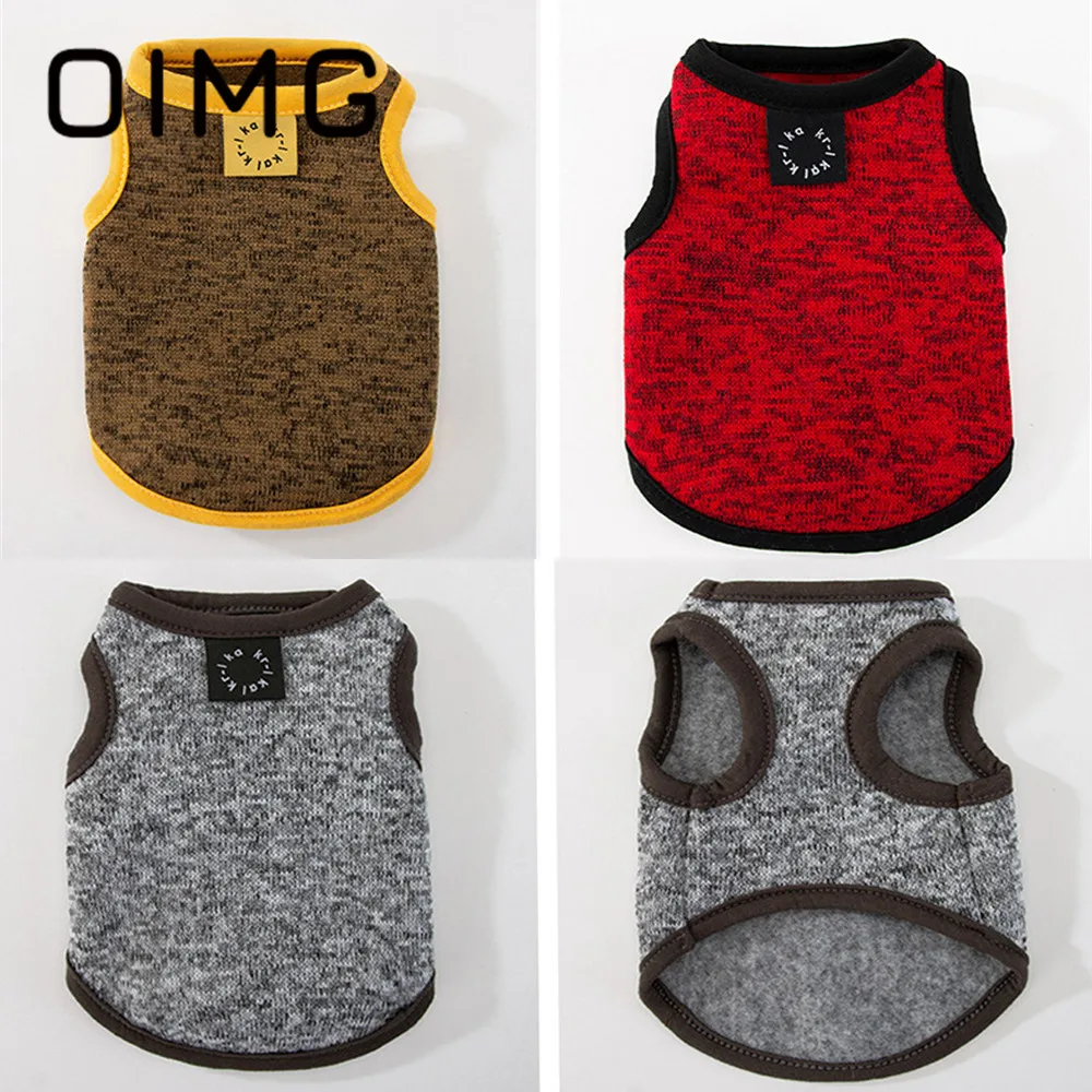 

OIMG Autumn Winter Small Dogs Vest Shirts Solid Puppy Clothing Chihuahua Bichon Fashion Dog Clothes Warm Pet Cat Outfits Costume