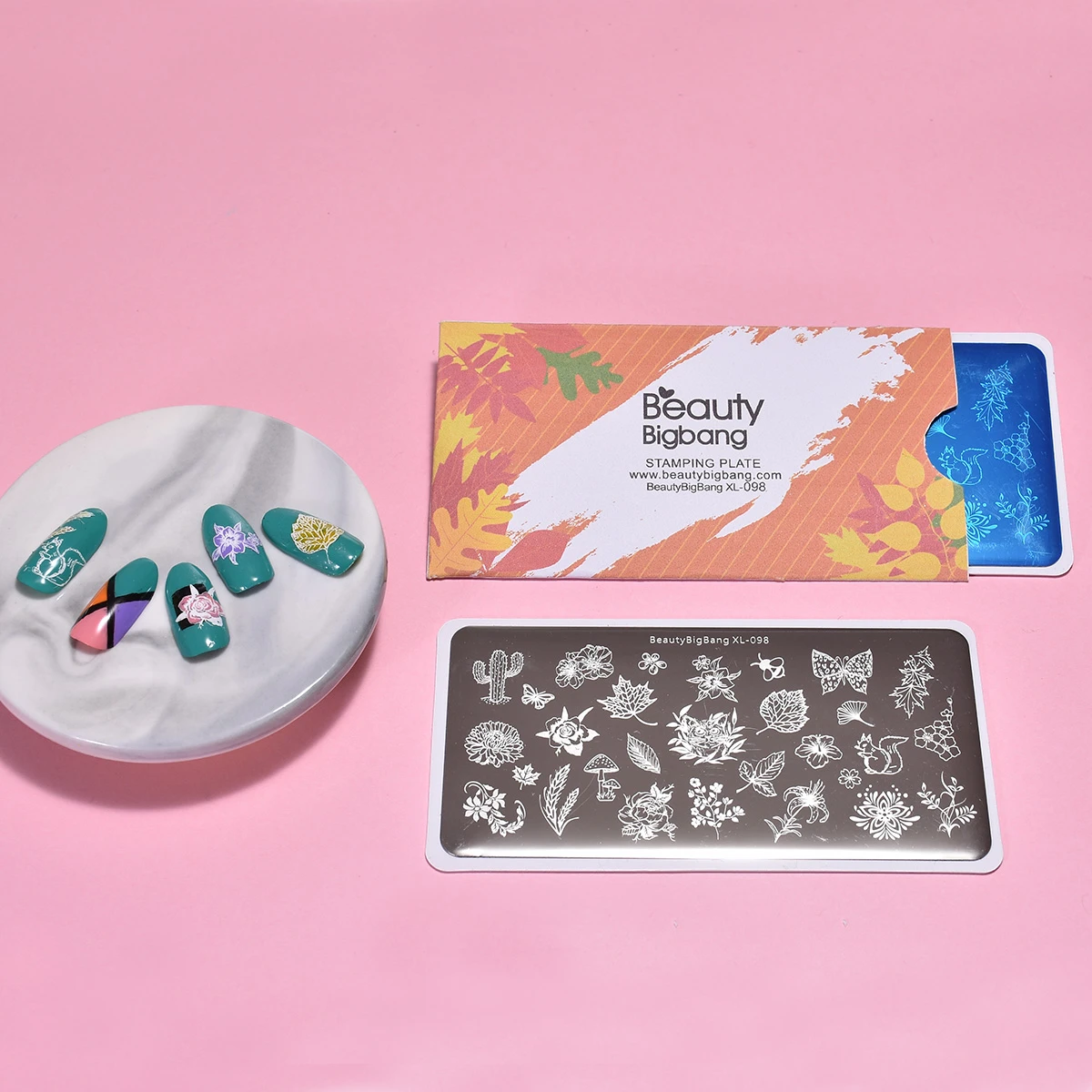 Цветочную тему пластины для стемпинга ногтей BEAUTYBIGBANG 6*12 см прямоугольник