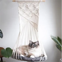 pet house hanging sleep chair seats cat swing cage handmade macrame four seasons available nordic toy