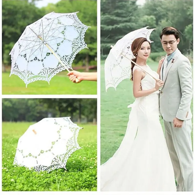

Handmade Bridesmaid Umbrella Lace Umbrella Christmas Decoration White