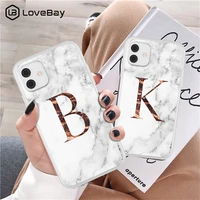 marble texture letter for iphone 11 case clear matte phone cases for iphone 12 13 pro mini x xr xs max 7 8 plus soft tpu cover