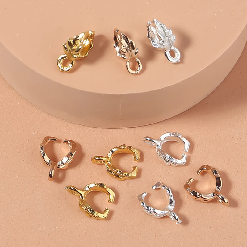 10 шт./лот 7x11 мм застежки для подвесок в виде листьев крючки зажимы соединители