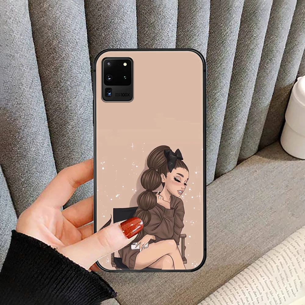

Cartoon Ariana Grander Phone case cover for For SamSung Galaxy S Note 7 8 9 10 20 Uitra Plus E Lite black black waterproof soft