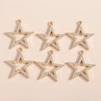 4pcs new exquisite crystal star charms cute star pendants diy charms for earrings bracelets necklace jewelry making