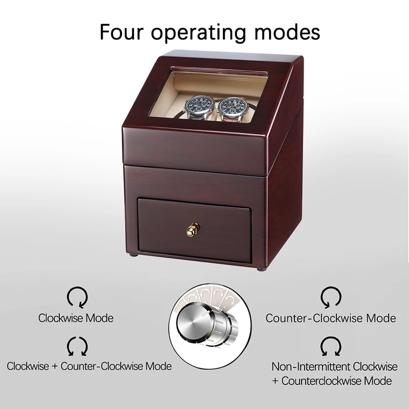 Автоматический деревянный 2 слота часы Winder Box чехол для хранения с фортепиано