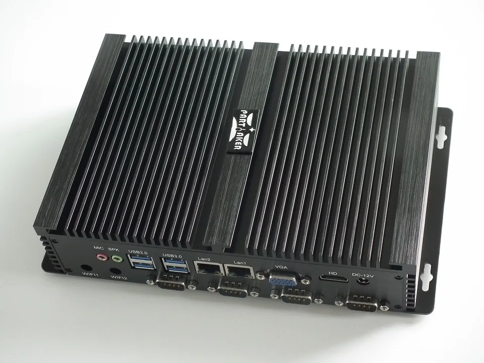 Безвентиляторный usb 3.0 промышленных с двойной гигабитный lan 4 com hdmi автоматической загрузки intel celeron c1037u 1.8g 4g барана 16g ssd windows linux