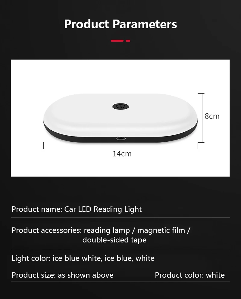 

Car Interior LED Reading Light Auto USB Charging Roof Magnet Auto Day Light Trunk Dome Vehicle Indoor Ceiling Lamp Rechargeable