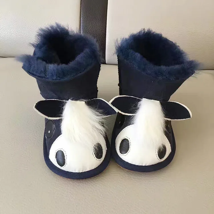 

Kids Shoes Fur Boots Winter Boots Children Cartoon Snow Boots Sheep Fur Warm Non-Slip Cute booties boots for kids
