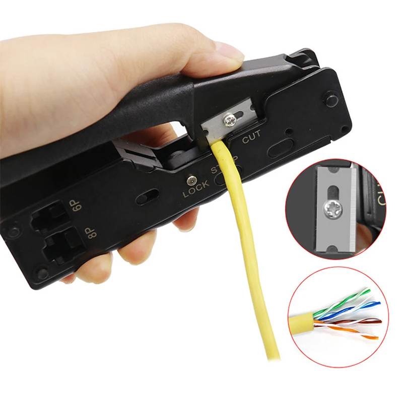 Cat7 cat8 хвост Зажим rj45 разъем обжимные плоскогубцы cat5e cat6 кабельный зажим rj11 6p телефонная линия зажим плоскогубцы сетевой инструмент