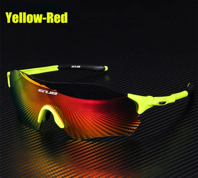YELLOW RED GUB 5100, поляризационные велосипедные очки, прозрачные, для езды на велосипеде, ciclismo lentes balisticos, очки, устойчивые, для вождения, для улицы, спортивные солнцезащитные очки - Цвет: YELLOW RED