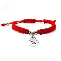 hot seller mothers day gift simple hand woven mom bracelet red rope bracelet bracelet for women thin gold line