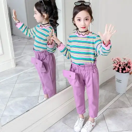 Весенне осенние комплекты одежды для девочек 2020 новый спортивный костюм