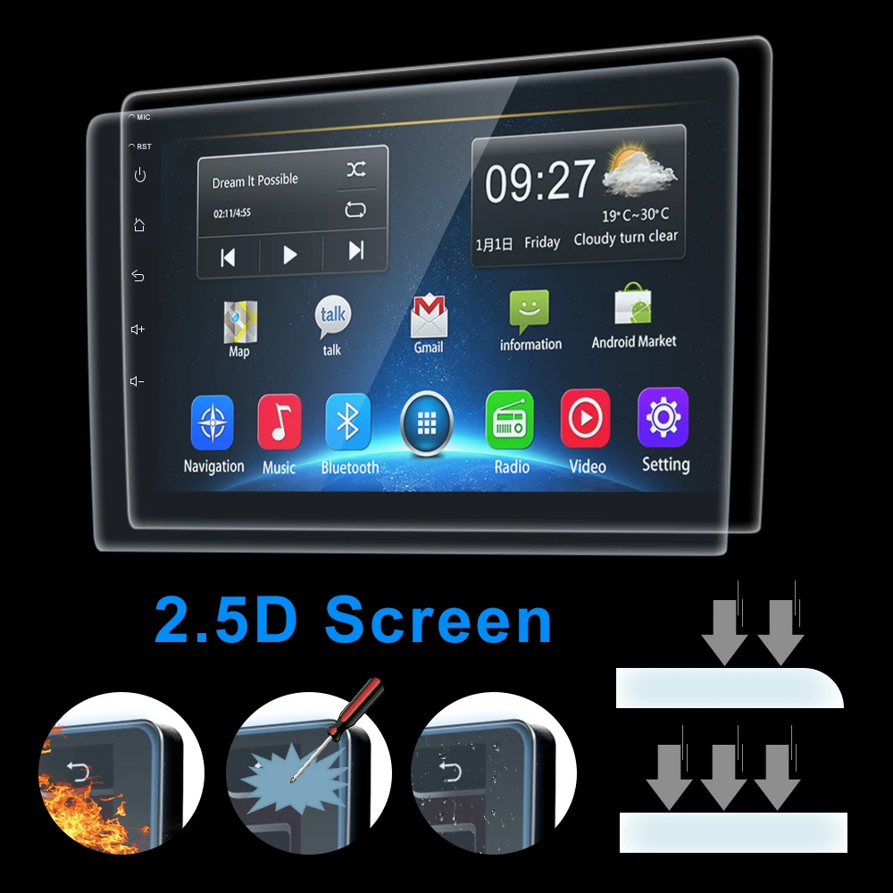 podofo 2 din android car radio car multimedia player 2din autoradio double din for volkswagen nissan toyota kia universal stereo free global shipping