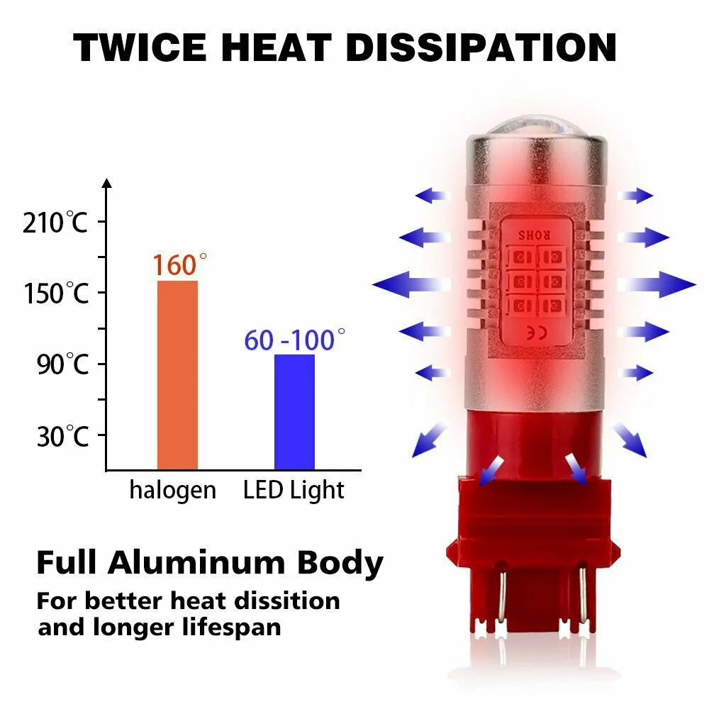 

20W Brake Light 21 LED Chips 2835 SMD 3057 3157 4Pcs Car LED Lamp Pure Red
