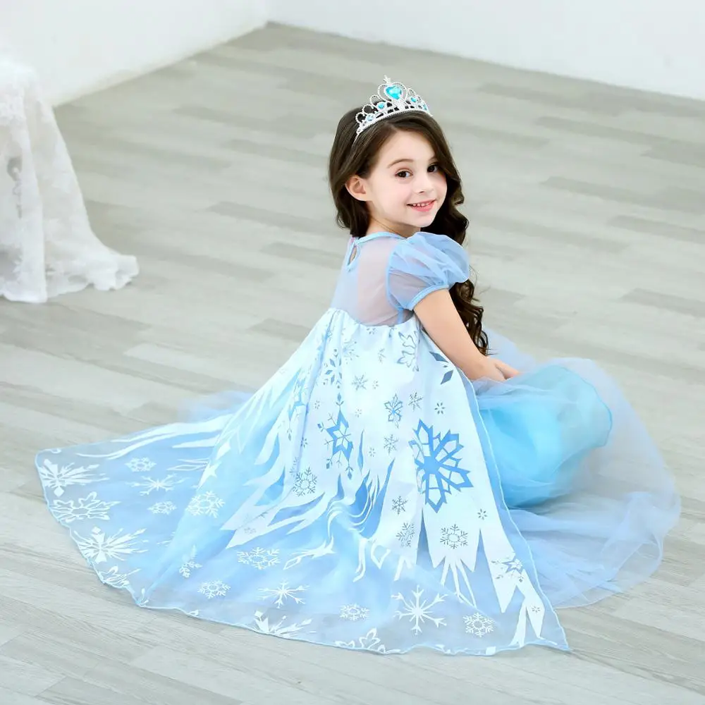 Детский костюм принцессы Эльзы для девочек танцевальное вечернее платье костюмы