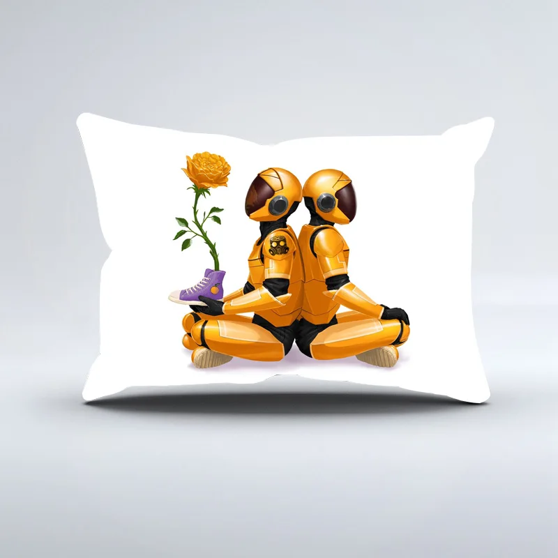 Комплект постельного белья Edredon с аниме роботом пододеяльник домашний текстиль