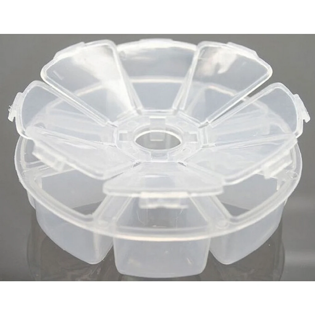 

1pc Round Nail Art Storage Case Rhinestones Gems Accessories Clear Plastic Empty Container For Rhinestones beads Organizer Box
