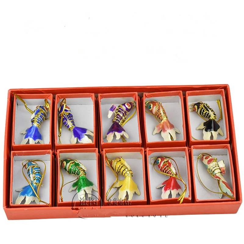 

Ethnic Handicrafts Cloisonne Filigree DIY Christmas Tree Decoration Accessories Chinese Traditional Craft Hanging Ornament 1pcs