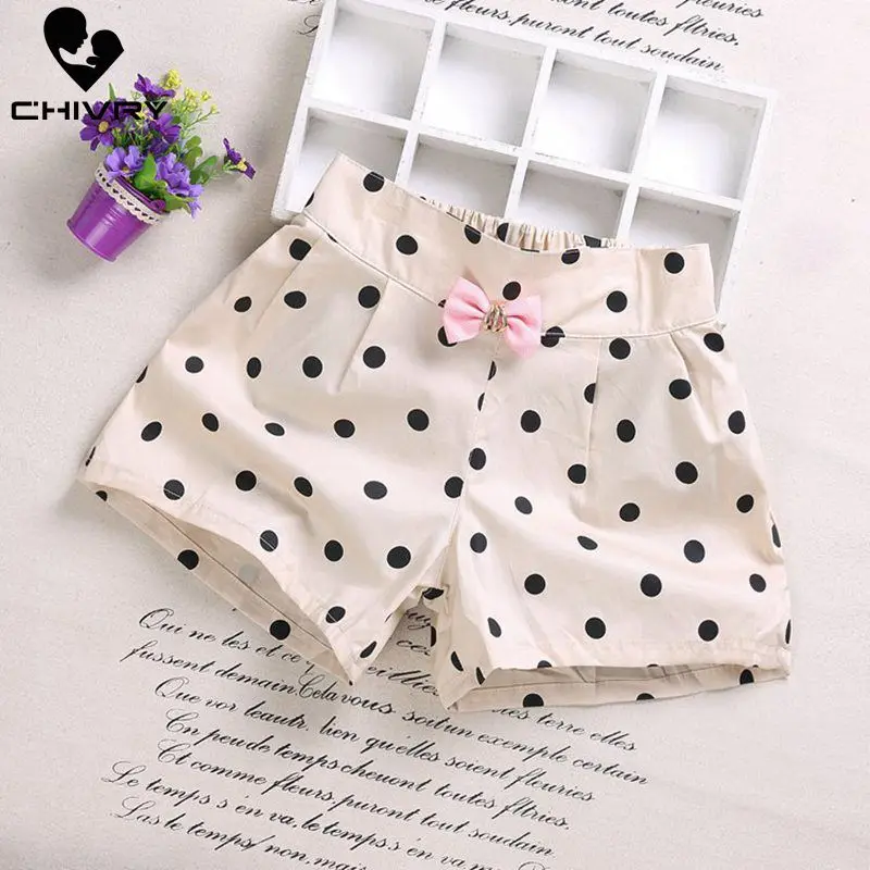 Новинка 2021 летние пляжные шорты для девочек детские в горошек с сердечками и