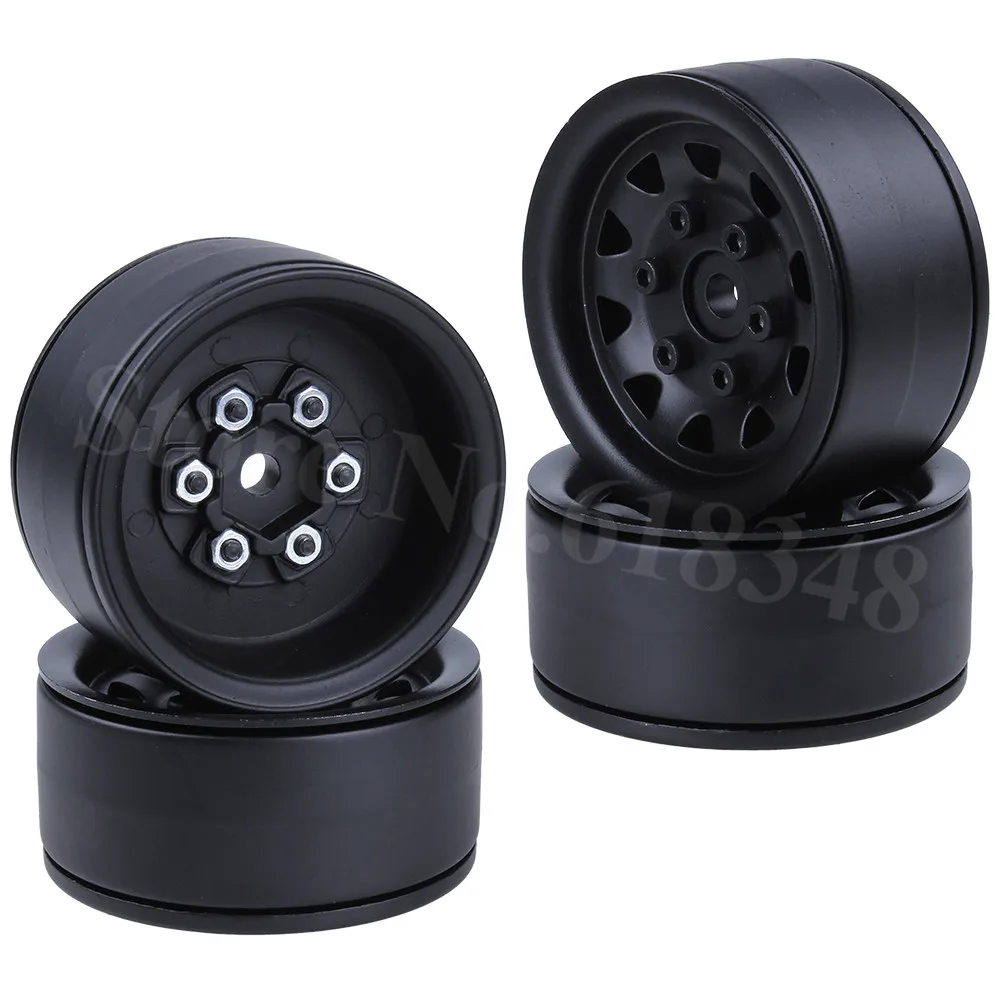 Black 6398 Тяжелые алюминиевые 1,9 Beadlock Колесные диски 12 мм шестигранные для 1:10 радиоуправляемые гусеничные машины грузовик Traxxas TRX4 осевой SCX10 90046 RC4WD D90 CC01 - Цвет: Black 6398