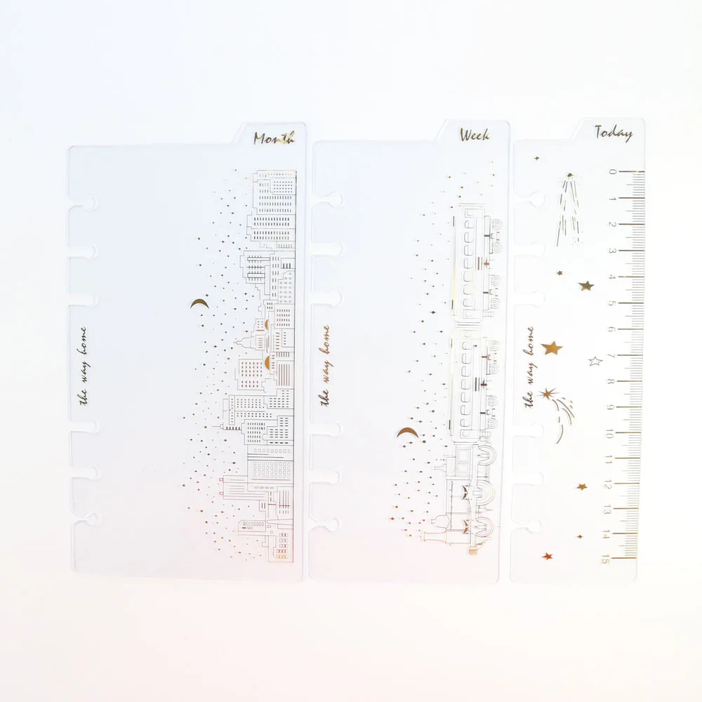 Domikee city pattern Бронзирующая линейка (сегодня неделя месяц) 1 комплект из 3 предметов A6