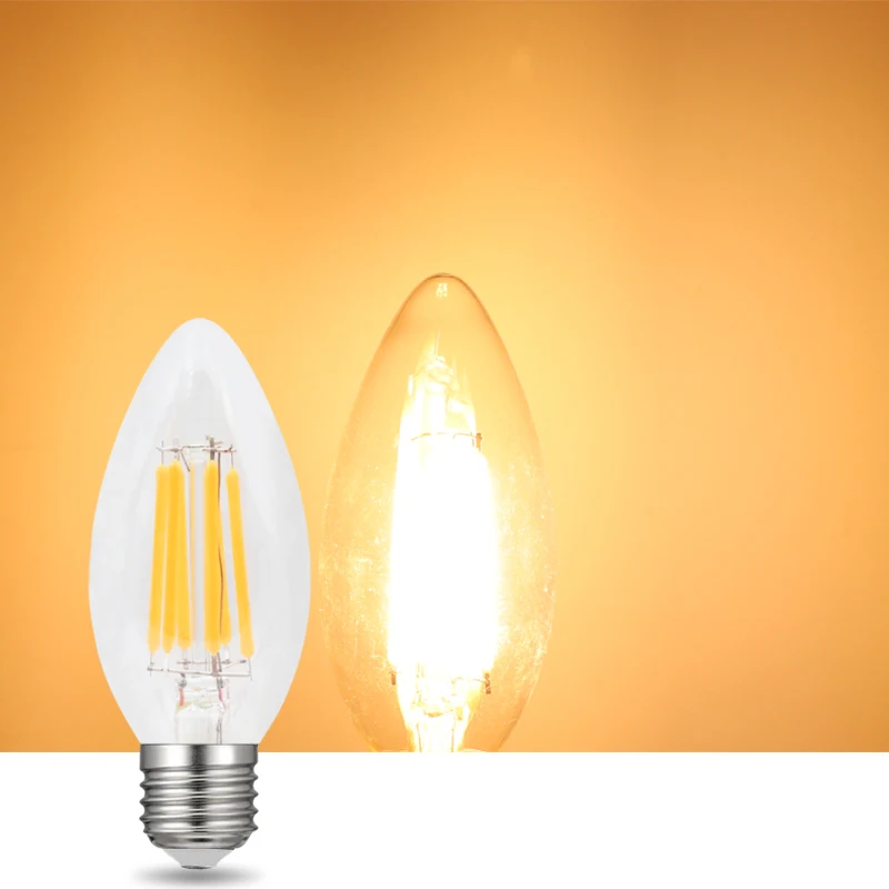 Набор из 10 диммируемых светодиодных ламп накаливания C35 2 Вт 4 6 8 Edison E26/E27 винтажная