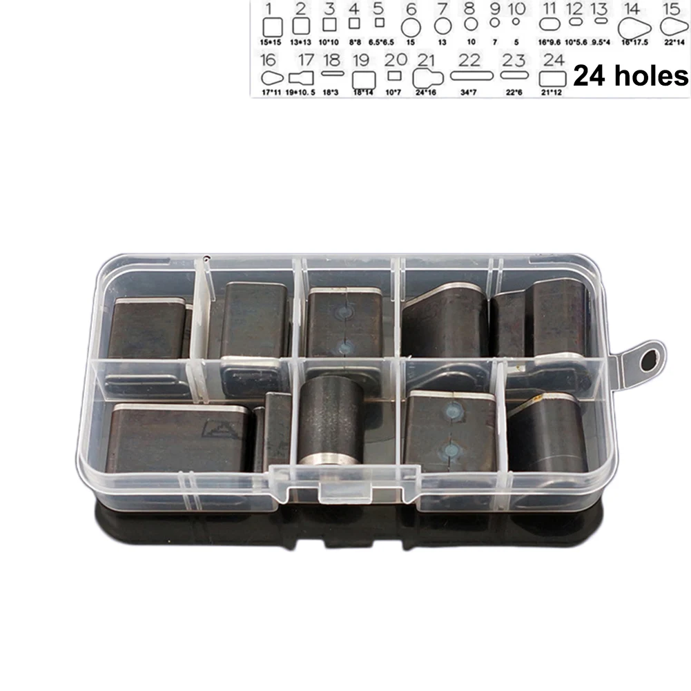24/39/52/55Pcs Shaped Style One Hole Hollow Punch Cutter Set Punching Tool for Leather Belt Phone Holster Leather Craft DIY Tool