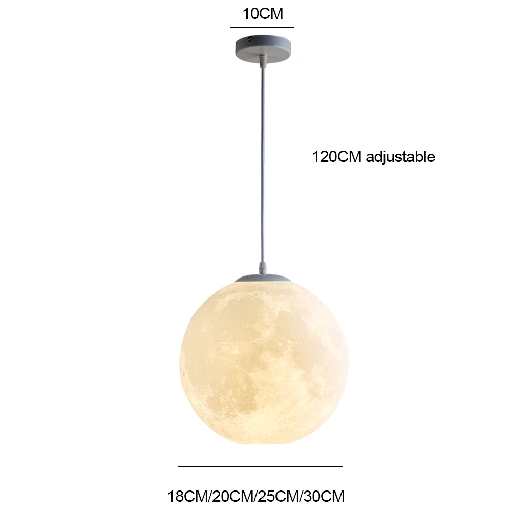 Подвесная лампа 3D Moon креативная планета подвесной светильник Рождественский