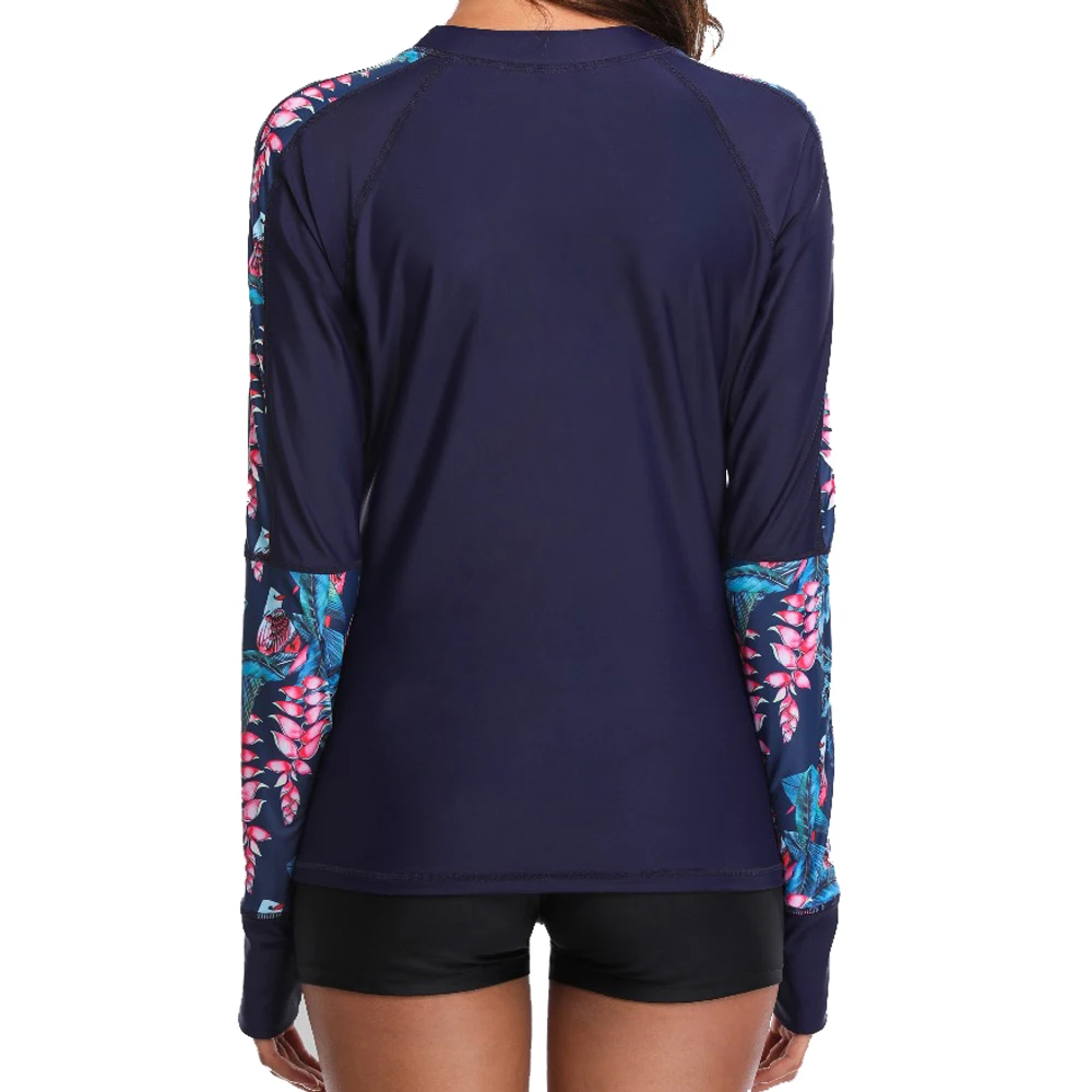 Женский купальник с длинным рукавом рубашка принтом в стиле ретро | Спорт и