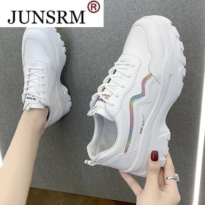 

Women's Casual Dad Shoes Spring Fashion Outdoor Comfortable Walking Lace-up Sneakers 2021 New Platform Women's Vulcanized Shoes
