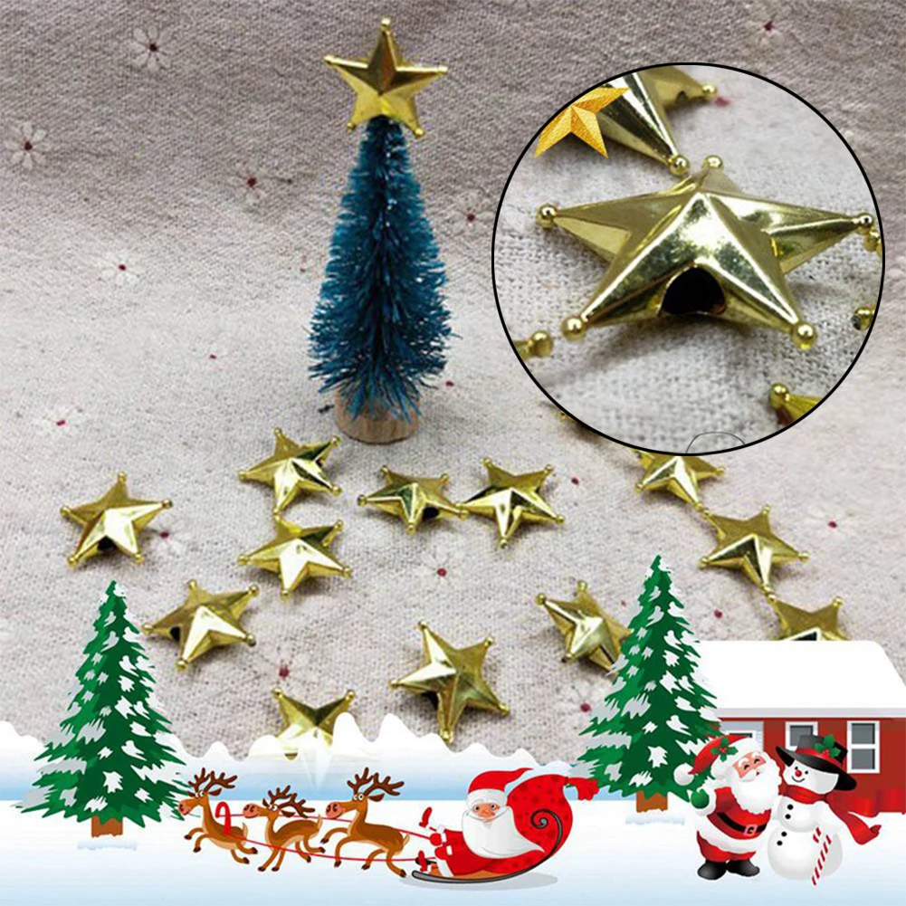 10 шт./лот 2 размера сделай сам золотая звезда Топпер рождественские украшения
