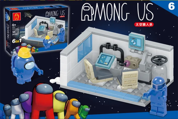 

New 6 IN 1 Among Us Figure Toy Building Blocks Bricks Anime Friends Cartoon Game Dolls Christmas Toys For Children Xmas Gift