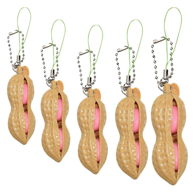 

Lighting Toys Decompression Peanut Toys Squishy Squeeze Peanut Keychain Net Stress Adult Toys Rubber Christmas gift