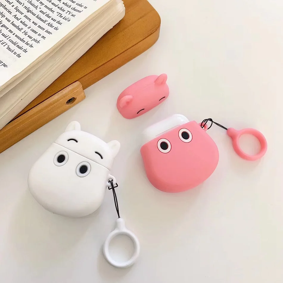 Чехол для AirPods, мультяшный силиконовый чехол для Apple Air pods 2, милый чехол для наушников, сумка для наушников, чехол с кольцом, аксессуары