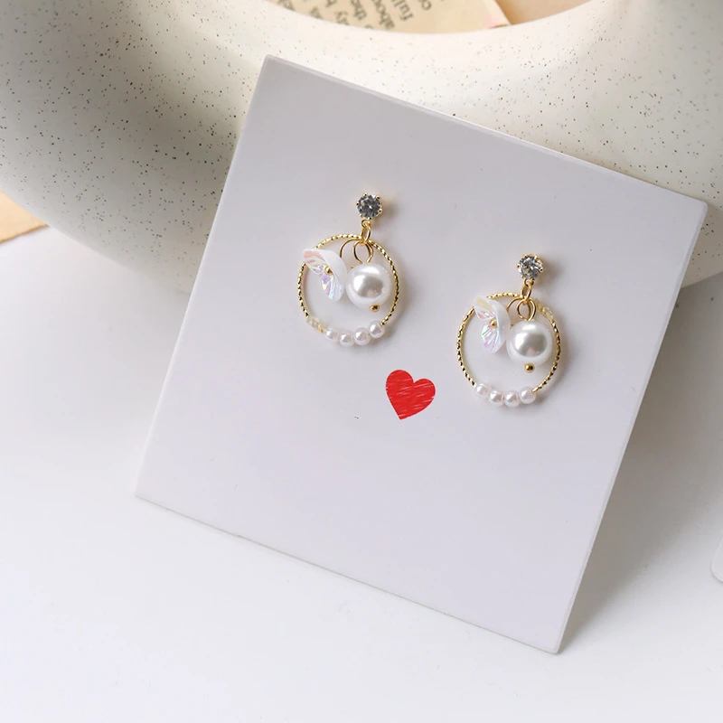 

Trendy Elegant Inlaid Zircon Pearl Flower Ear-Studs Eardrop Cute Earrings Charm Brincos Jewelry Gifts For Women Ornaments