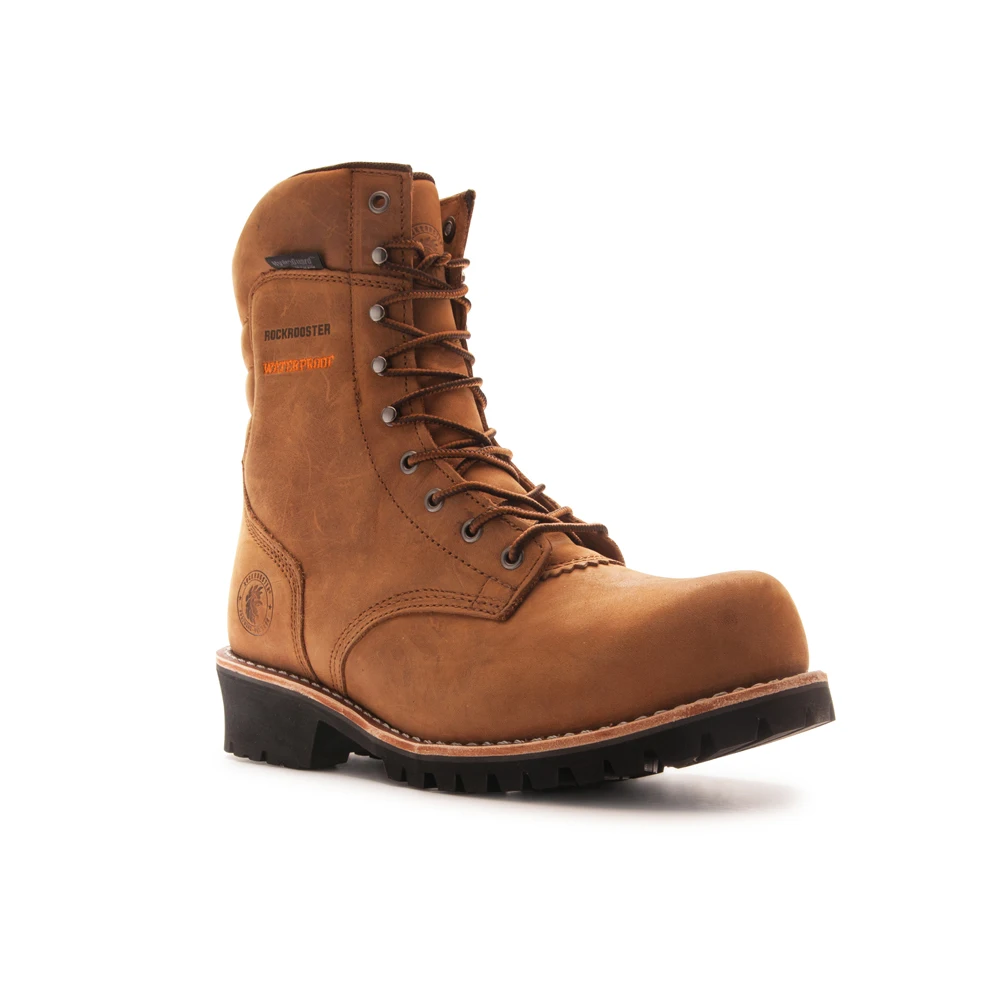 

ROCKROOSTER AP156 Waterproof Goodyear Work Boots Safety Shoes For Men Working Boots Leather Wide Toe Safty Footwear Plus Size