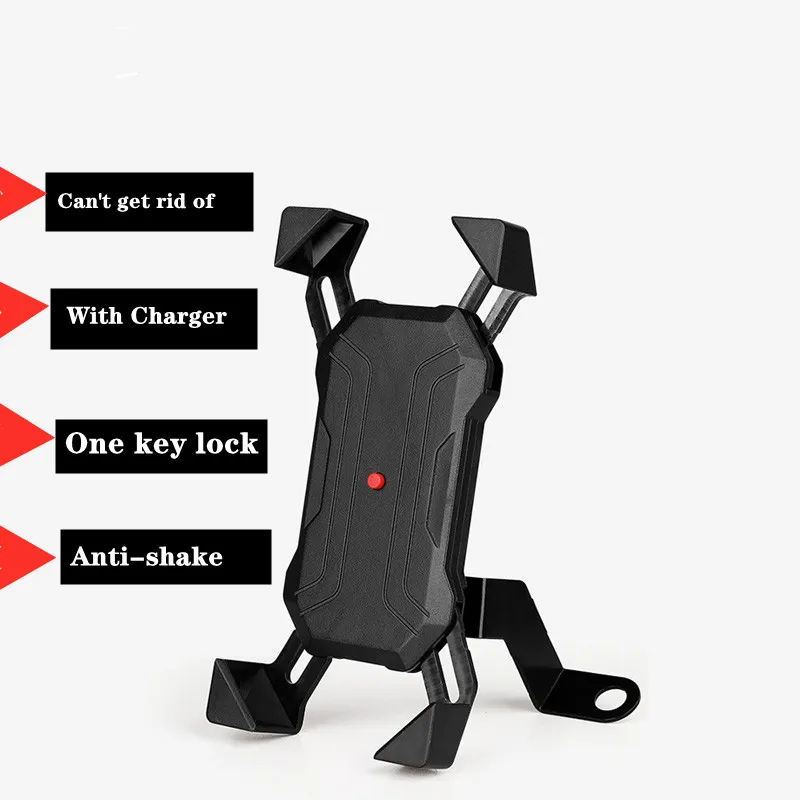 

Motorcykle Moto Mirror Mount Navigator Holder With Charger Motorcycle Rear View Mobile Phone Charging Cradle Bracket Support USB