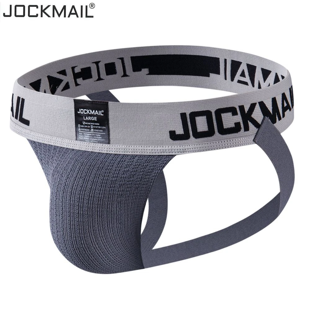 JOCKMAIL Men's Jockstrap Athletic Supporter Underwear Gym Workout Strap Brief W/ Stretch Mesh Pouch Sexy Gay Men Underwear