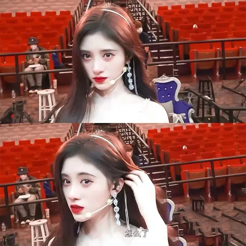 

Korean style ladies synthetic wig hair band rhinestone full headband long fringed crystal hairpin wig