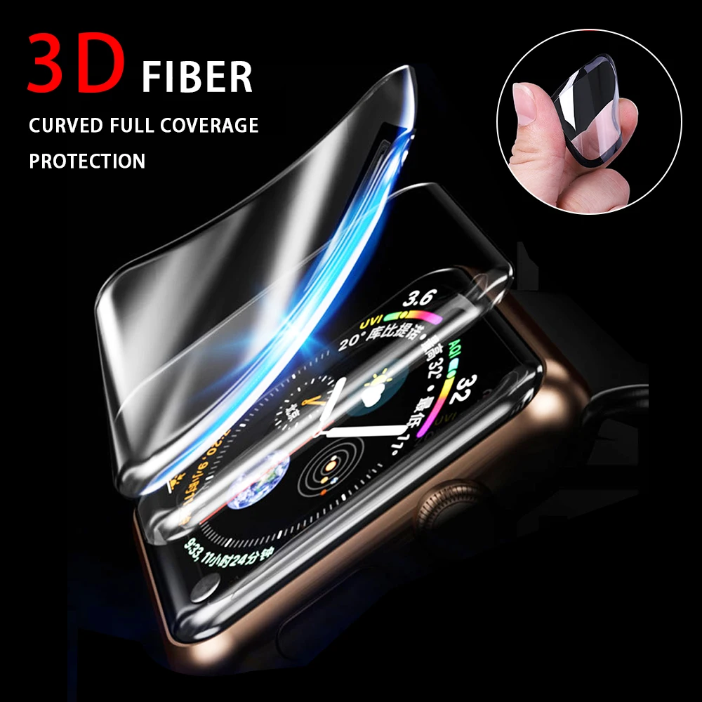 360 full Screen Protective Glass for Apple Watch Series SE 654 38MM 40MM 42MM 44MM Waterproof Soft protector Film on IWatch 321