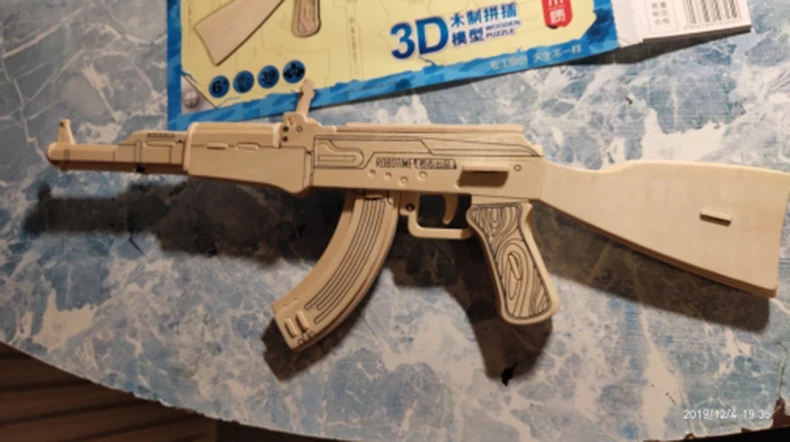 3D головоломка DIY Сборная модель военный деревянный натуральный игрушечный пистолет оружие наборы паззлов для взрослых детей развивающие игрушки ручной работы