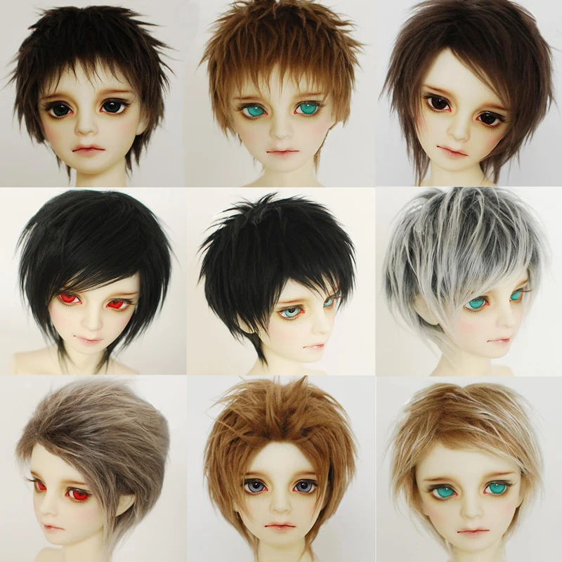 Ful Black  Gray Short Hair 1 Pcs