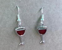 diy simulation wine bottle dangle earrings red wine bottle and wine glass gifts for friend simple jewelry wholesale