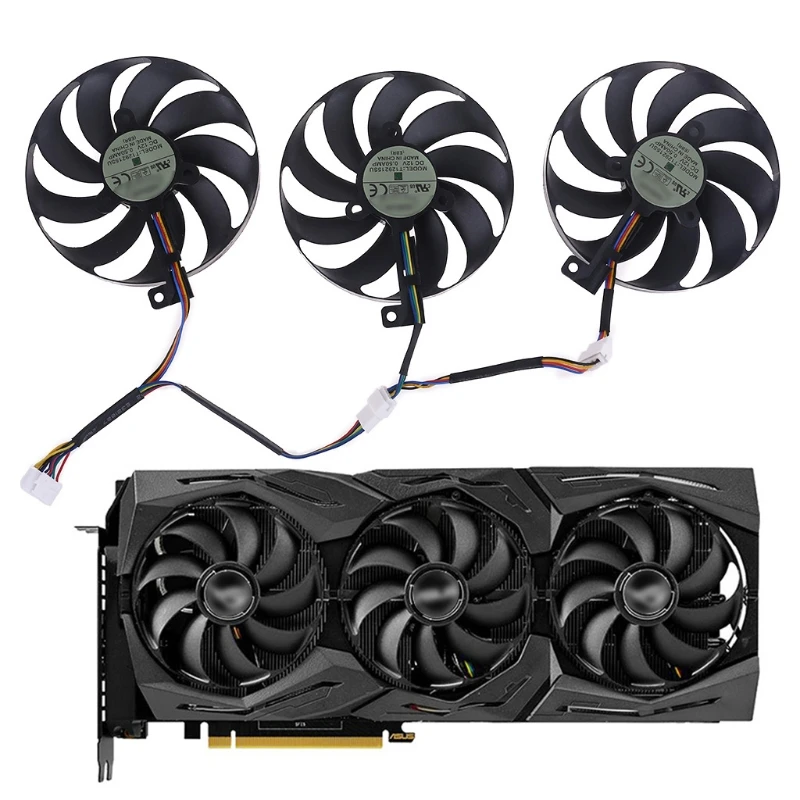 

24BB сменный вентилятор охлаждения T129215SU 12 в 0,5 А 88 мм для ASUS RX5700 RX5700 XT RTX2080TI 8 Гб ROG STRIX OC охлаждение графической карты