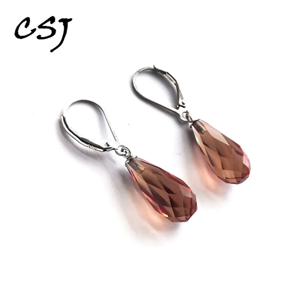 

Zultanite Earring Sterling 925 Silver Water Drop 8*17MM Created Sultanite Diaspore Fine Jewelry for Women Wedding Party Gift