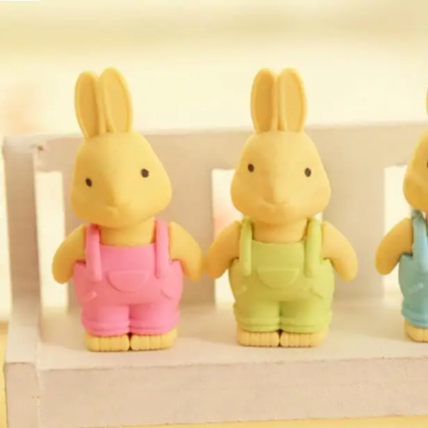 27 шт./лот Новинка мультяшная имитация Лапин мини Ластик резиновый для офиса и